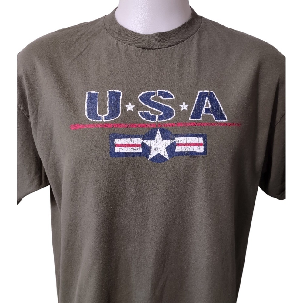 USA Graphic Men's T-Shirt Size XLarge Army Green Alstyle Apparel & Activewear - Picture 3 of 13